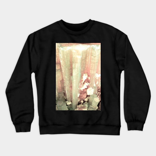 PINK WHITE SILVER ROCK MARBLE CRYSTAL ABSTRACT DESIGN Crewneck Sweatshirt by jacquline8689